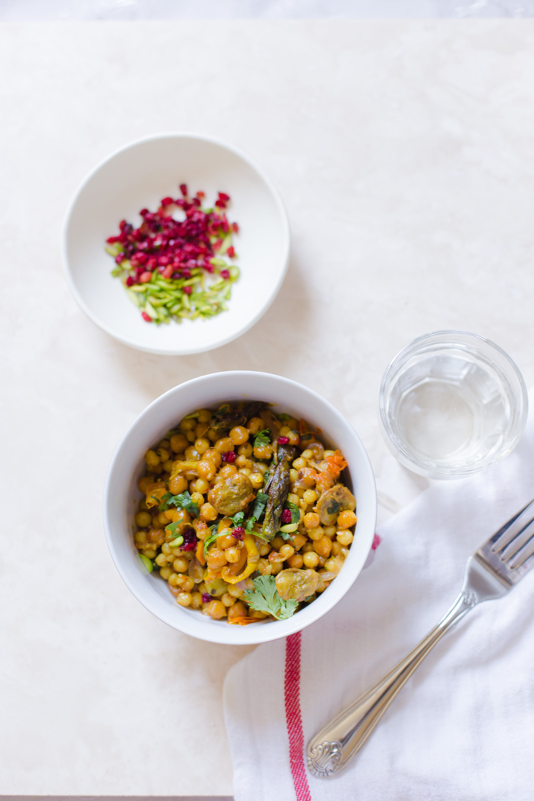 Pearl Couscous and Chickpeas with Vegetables