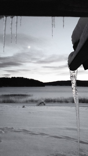 winter sunset lake snow skyscape landscape sundown sweden icicle matfors skedvik