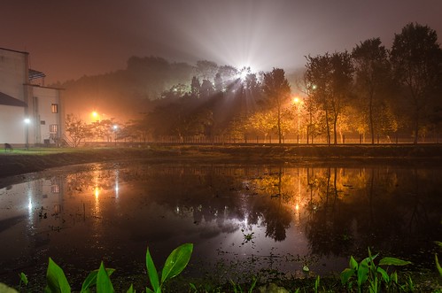 lake reflection water beauty fog night view foggy iit rays assam guwahati fogy kundu sushanta