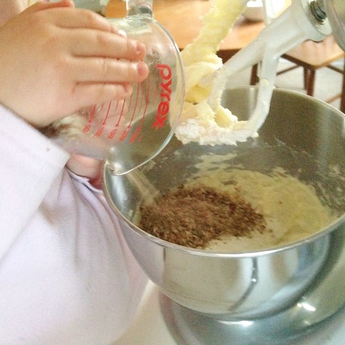 mixing the dough for russian tea cookies