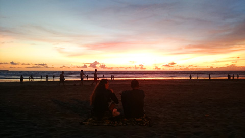 The Travel Junkie at Seminyak Sunset, Bali
