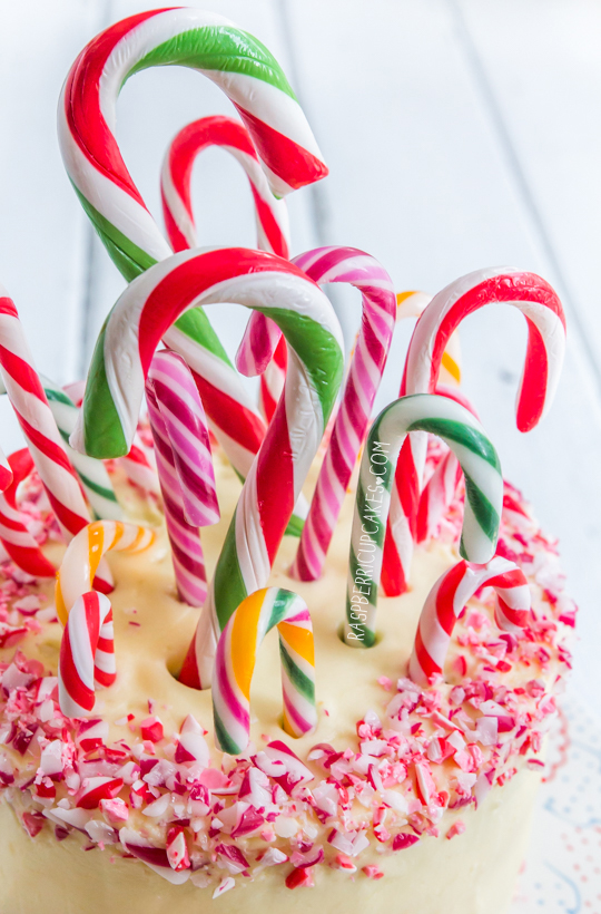 Candy Cane Peppermint and White Chocolate Swirl Cake