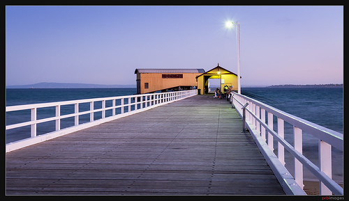 ocean seascape water night landscape bay pier jetty australia victoria queenscliff