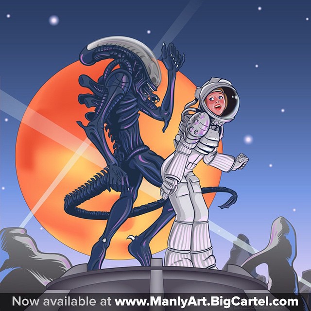 Galactic Junk #prints are now available in my store! #alien #ripley #xenomorph #disco
