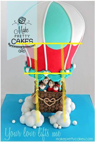 3D Hot Air Balloon Cake by Make Pretty Cakes