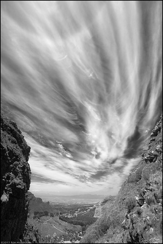 sky bw monochrome clouds landscape southafrica scenery hiking houtbay