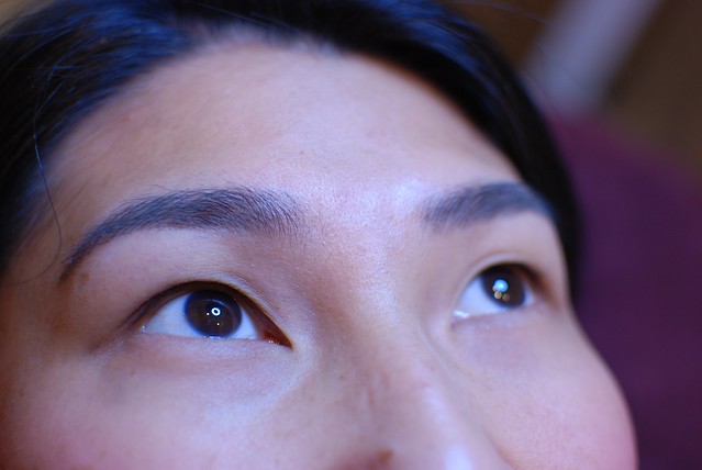 Close up of my eyes, lashes barely can be seen (but oh, my lovely brows!)