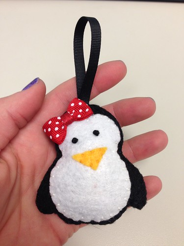 Hand-stitched felt penguin ornaments!