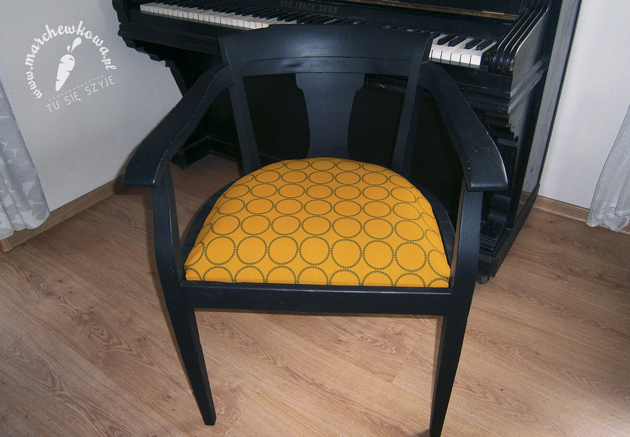 Vintage, antique, chair, krzesło, obijanie, siedzisko, płótno a la len, Cottonbee.pl