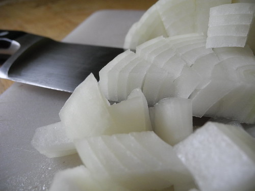 Chopped white onion