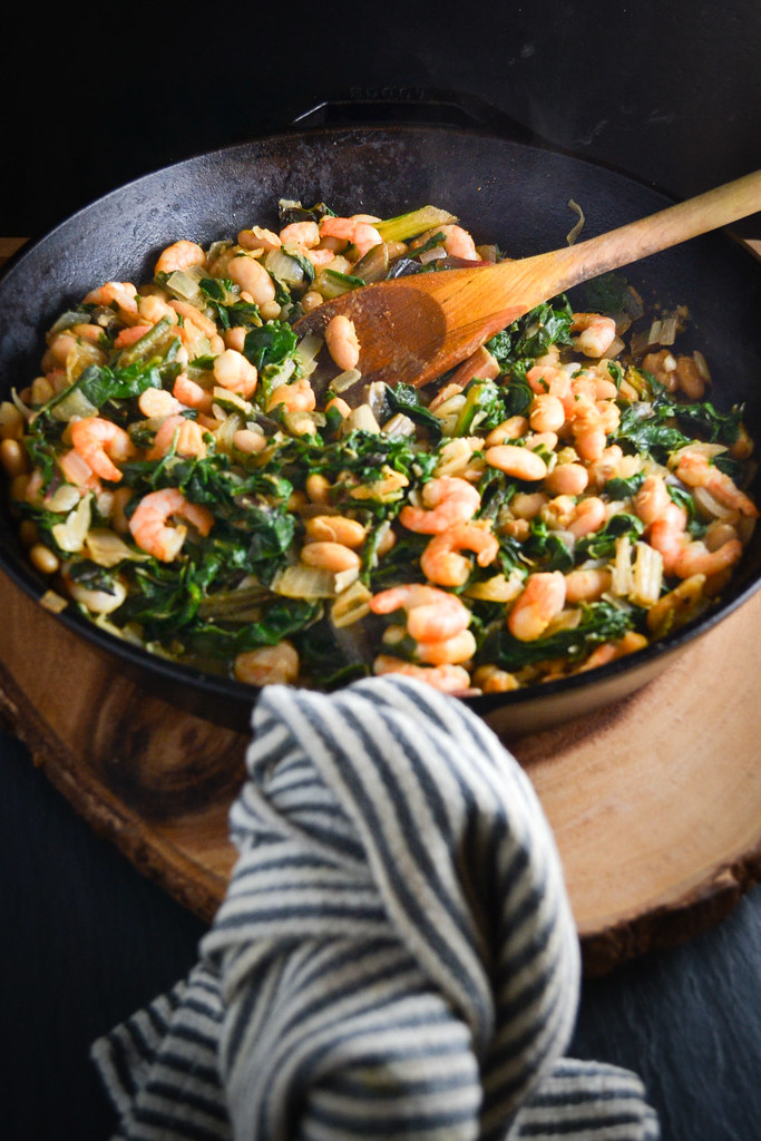 greens, beans, and shrimp | things i made today