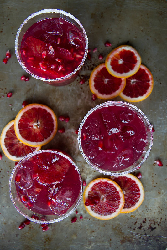 Skinny Blood Orange Pomegranate Margaritas