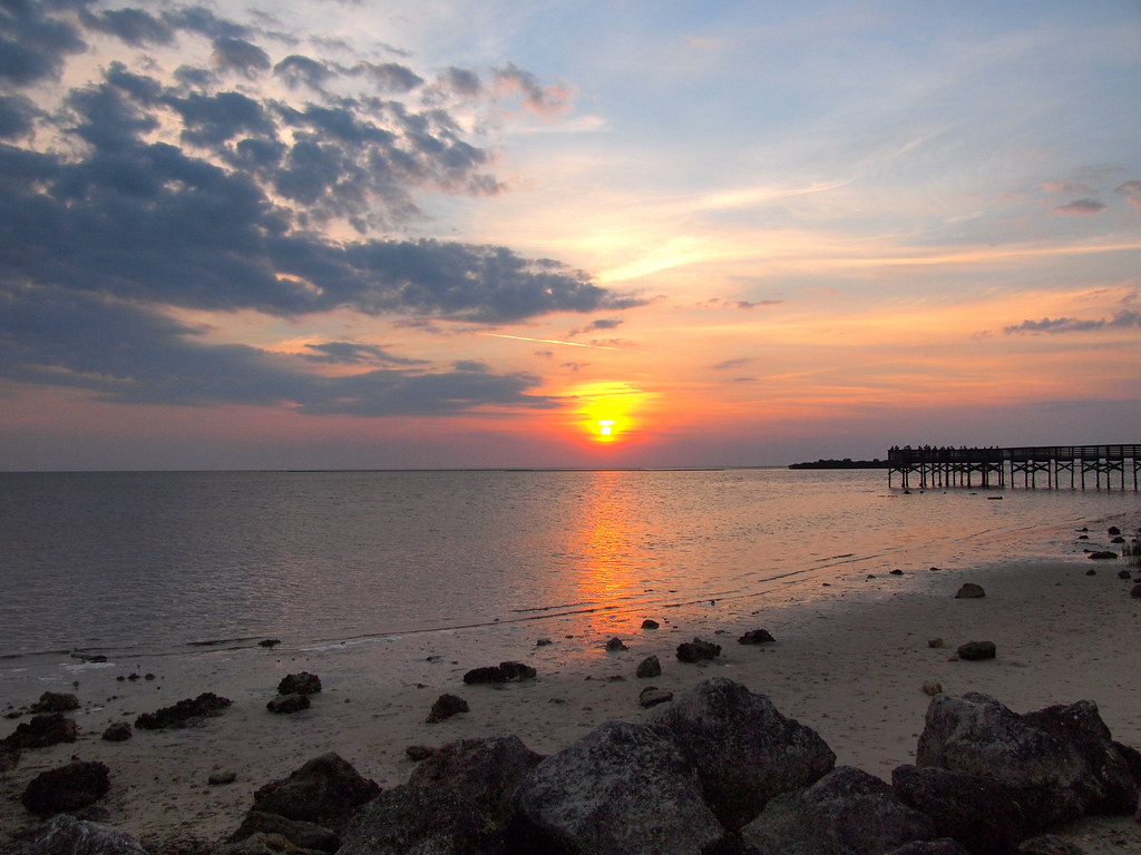 Sunset at Fort Island Gulf Beach