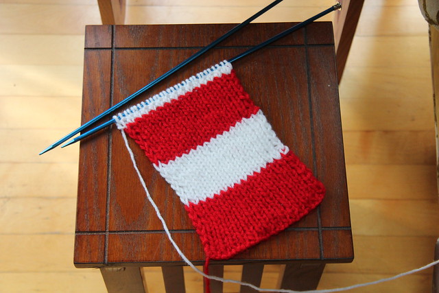 American Flag scarf in progress