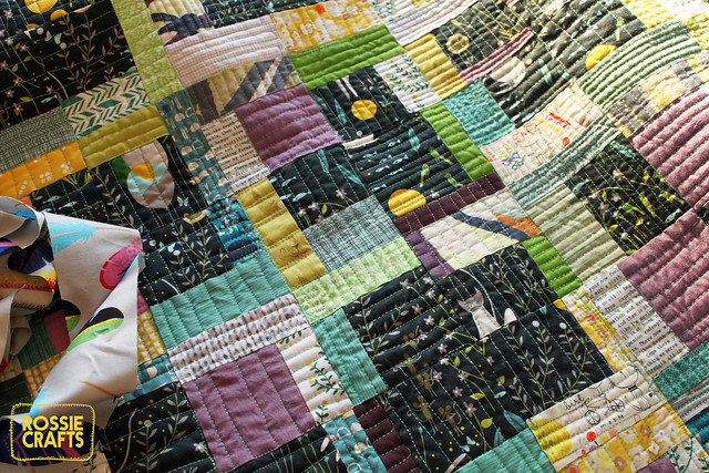 Emerald and Orchid Quilt by Rossie