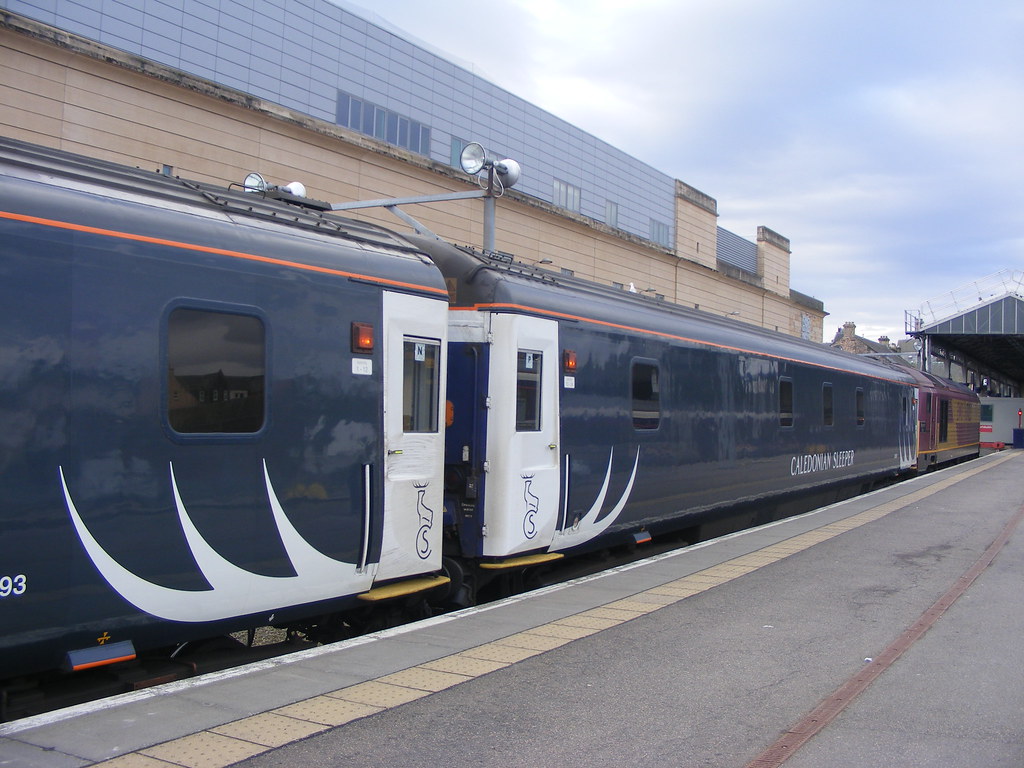 Serco Caledonian Sleeper mark 3s 10693 and 10580 at Inverness