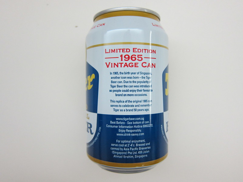 Tiger Beer Limited Edition 1965 Vintage Can