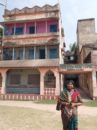 Rahima Khatun, Secretary of Nari-O-Sishu Kalyan Kendra  in front of the office at Khaskhamar, Howrah