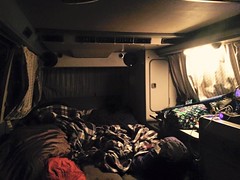 Nestled in for a night of winter camping in our Westy at Vail. Trish is snoring, kids are watching a movie upstairs, and it's dumping outside. Dad is enjoying a beer, proud of the fact he talked them all into it.