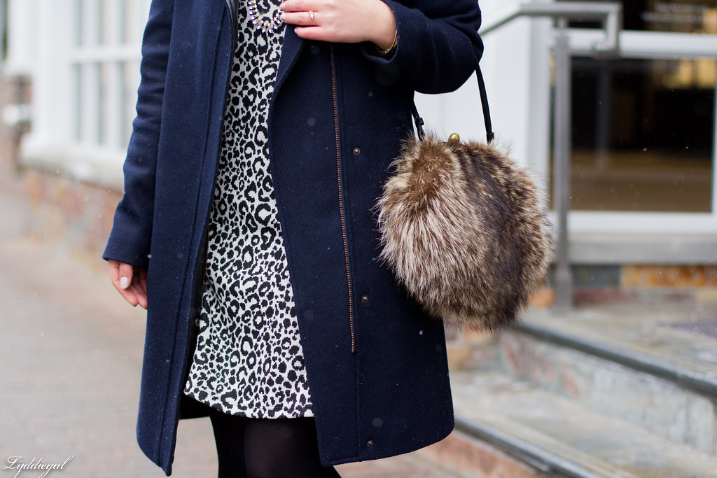 leopard dress, navy coat, fur bag-5.jpg