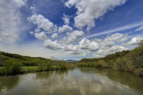 bridge blue sky clouds river james virginia spring skies flood harry ridge va parkway hdr