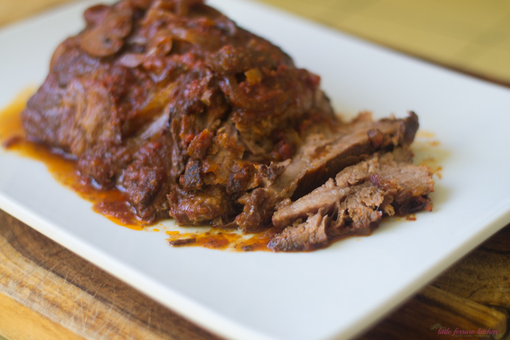 Slow Cooker Brisket with Red Wine and Onions via LittleFerraroKitchen.com