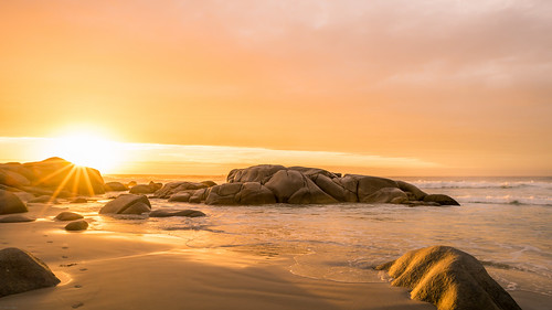 ocean beach water sunrise golden sand nikon rocks sony adapter footsteps 24mm gazing sthelens ais beerbarrel a a7r
