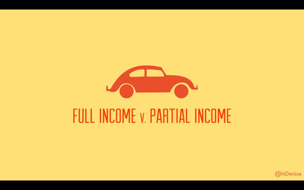 Full income v. partial income