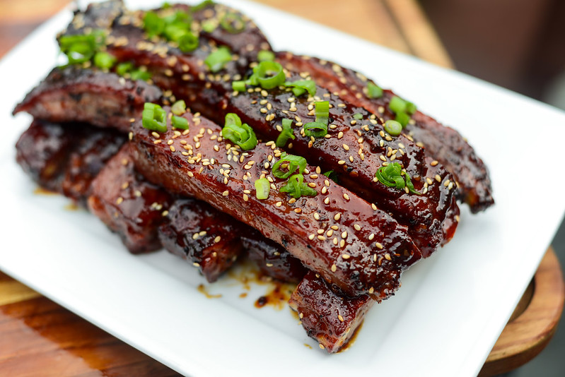 Sweet and Sticky Smoked and Fried Hoisin-glazed Ribs