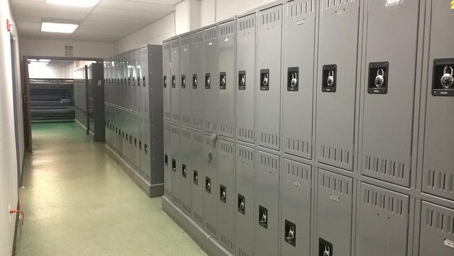 Lockers at Adam's Place, a homeless shelter in D.C.