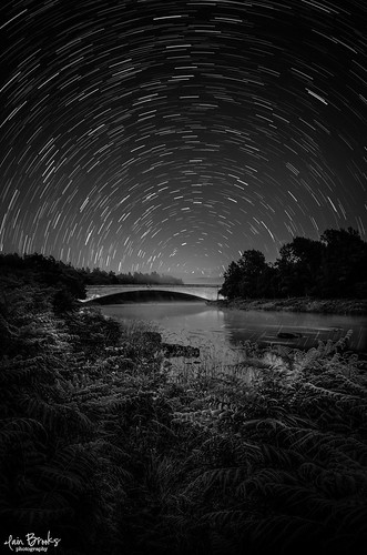 bridge light night forest woodland river painting way stars landscape photography star scotland highlands nikon long exposure space trails scottish astro trail le astrophotography iain milky moray constellation brooks spey polaris strathspey grantownonspey starscape d610 badenoch grantown d7000 starstax