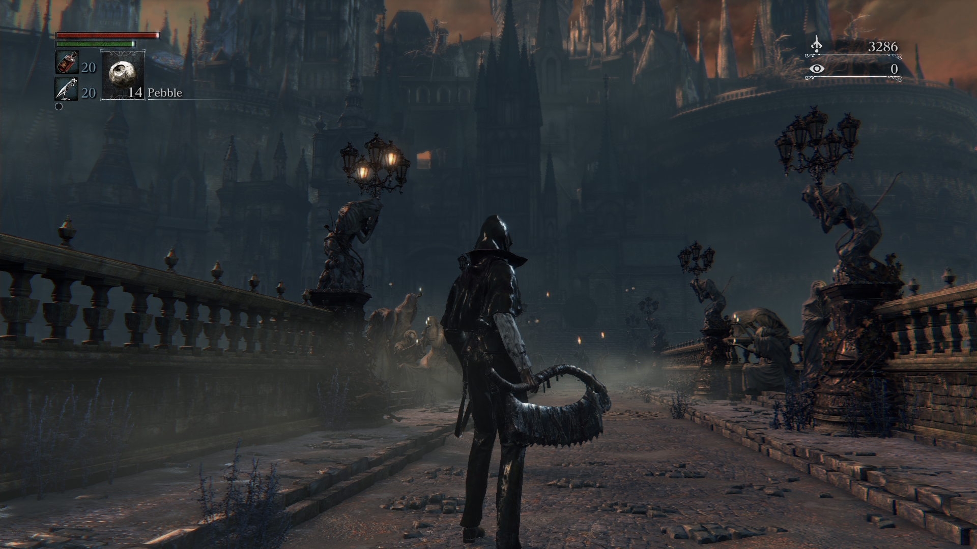 It's a doctored screen shot from bloodborne, poking fun at how relentl...