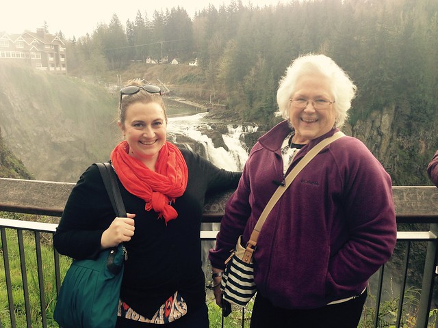 Jessica and Mom at Snoqualmie Falls