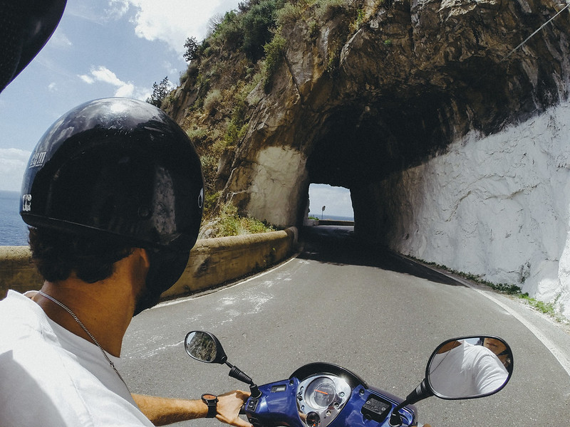 Riding to Positano.
