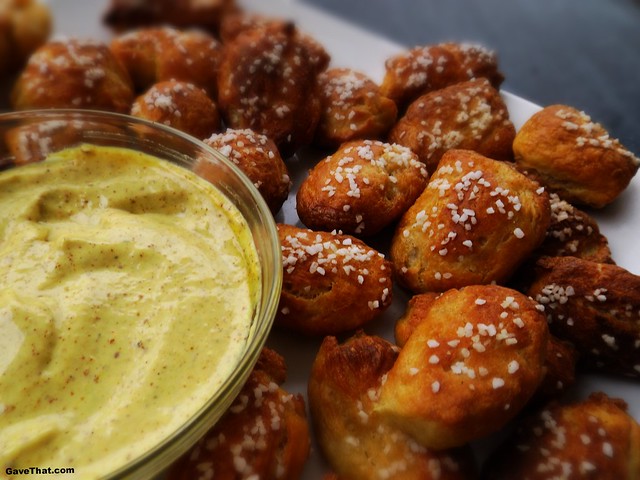 Homemade Soft Honey Wheat Pretzels with Rustic Honey Mustard Dipping Sauce