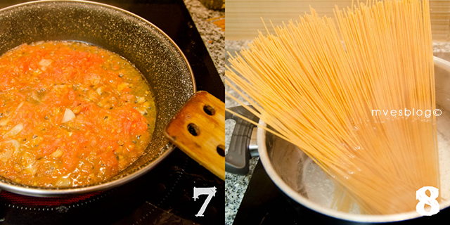 Recta paso a paso de Espaguetis integrales con almejas