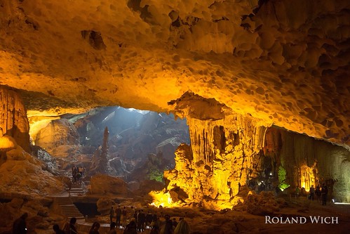 bay asia long south illuminated east vietnam limestone cave ha karst hang höhle sot sung beleuchtet halomg
