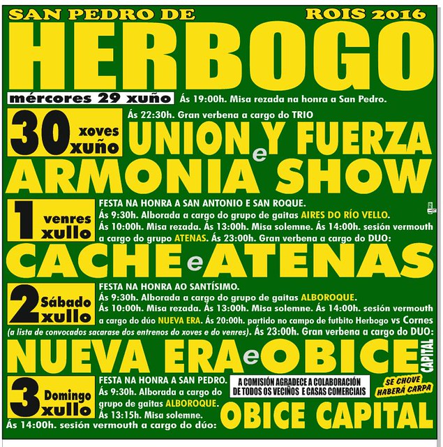 Rois 2016 - San Pedro en Herbogo - cartel