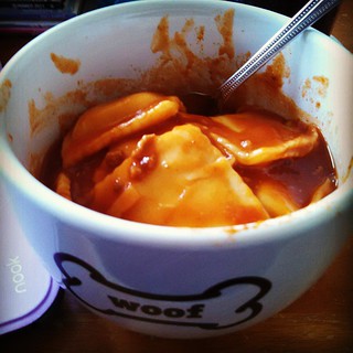 Lazy Sunday and cheap guilty pleasure #comfortfood Yes, canned Ravioli #NeverGrowUp #woof #foodstagram