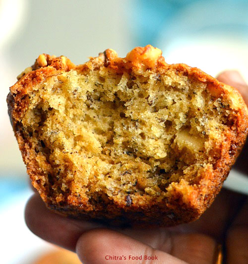 Eggless banana walnut muffin recipe