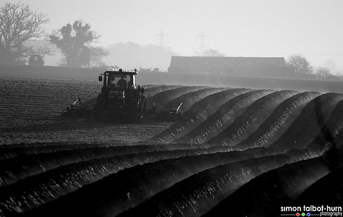 england blackandwhite mist tractor monochrome field weather landscape countryside suffolk nikon farm farming plow agriculture dslr tamron plowing plough furrows ploughing d5100 flickrandroidapp:filter=none
