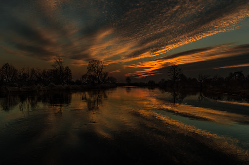 trees sunset reflection nature water clouds river dark landscape twilight pentax dusk poland waterscape silhuette piotrfil