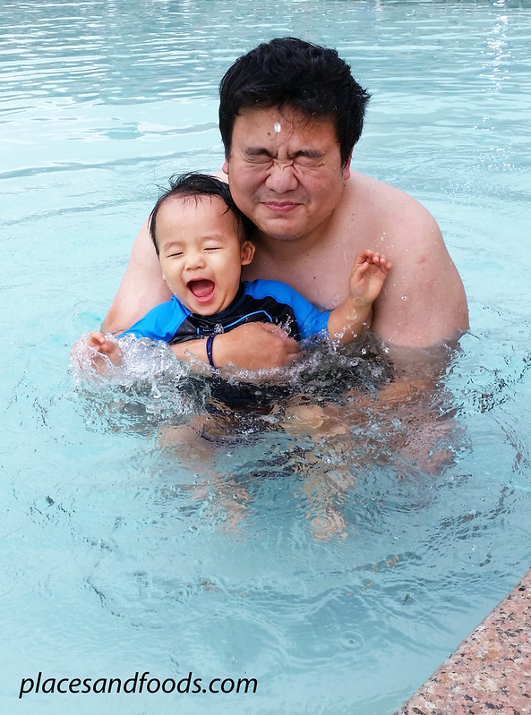 club med cherating zen and dad in pool