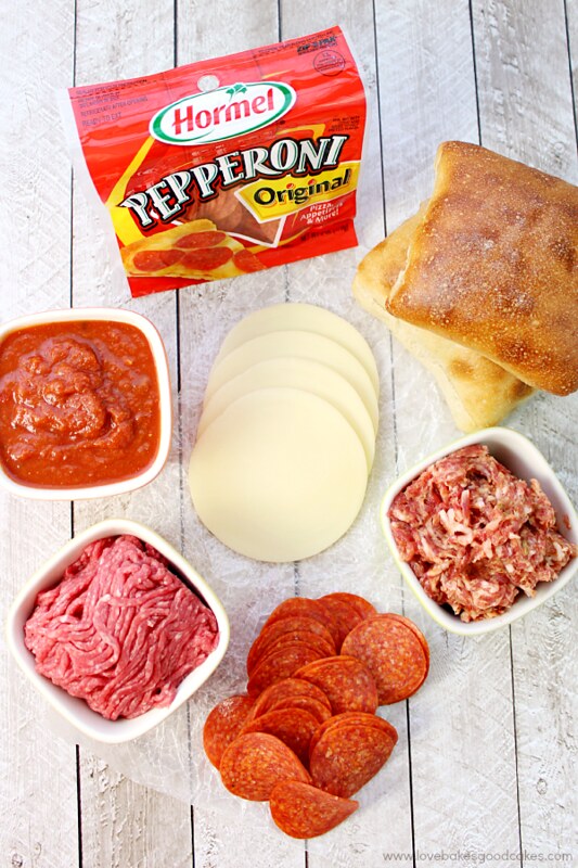 Italian Pepperoni Burger with Hormel Pepperoni ingredients.
