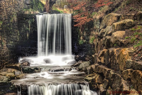 trees water waterfall rocks falls flowing todmorden walsden
