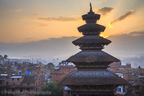 travel nepal color tourism beautiful beauty horizontal sunrise dawn ancient asia tour outdoor landmark unesco nepalese tradition architeture bhaktapur bagmati newar bhadgaon