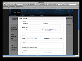 Mobio: Active HTML UX Mock-Up