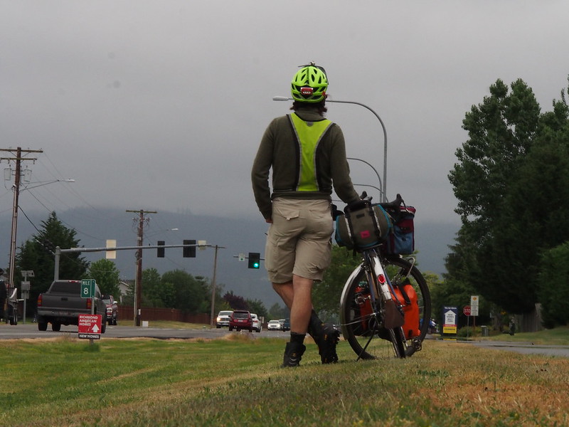 Neil and Stormy Skies: The rain only got worse further into the foothills, so I turned back at Orting.