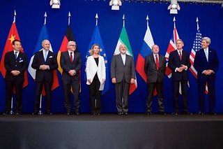 Secretary Kerry Poses for a Photo With P5+1 Leaders and Iranian Foreign Minister Zarif Following Negotiations About Future of Iran's Nuclear Program