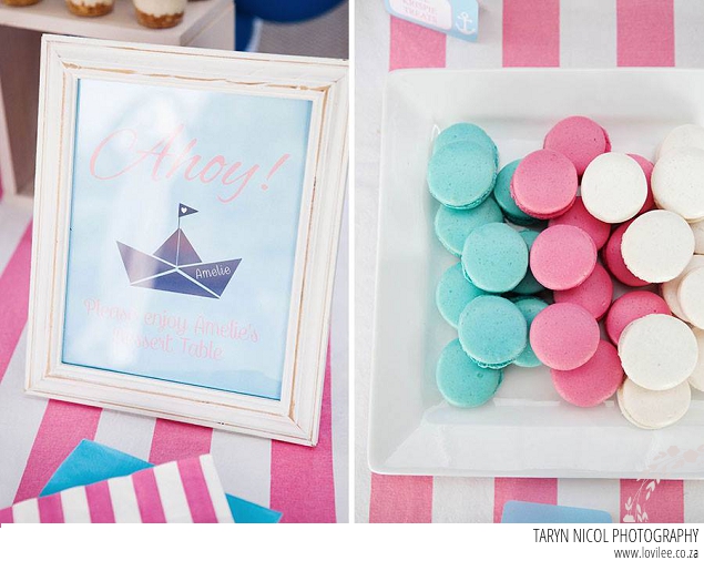 Nautical birthday party in blues & pinks